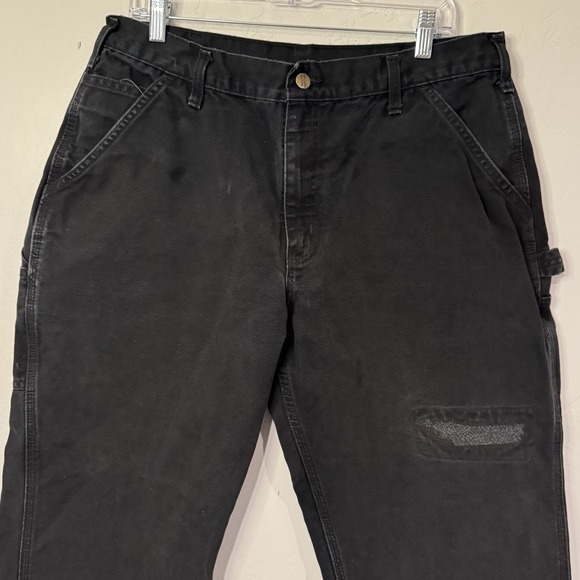 Vintage Carhartt Pants Mens 36x30 Black B11 Carpenter Canvas Workwear Utility - Picture 3 of 11